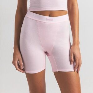 Skims Boyfriend Boxer Briefs Cherry Blossom Ribbed size S NWOT